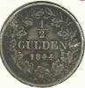 GERMANY  BAVARIA BAYERN 1/2 GULDEN WREATH FRONT KING HEAD BACK 1844 AG SILVER VF KM794  READ DESCRIPTION CAREFULLY !! - Andere & Zonder Classificatie