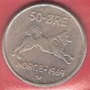 NORWAY  # 50 ØRE KOBBERNIKKEL FROM YEAR 1969 - Noruega