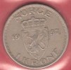 NORWAY  # 1 KR. KOBBERNIKKEL FROM YEAR 1957 - Norvegia