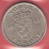 NORWAY  # 1 KR. KOBBERNIKKEL FROM YEAR 1957 - Norvège