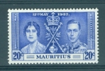 Mauritius: 1937   Coronation   SG251a    20c   [Line Through Sword Variety]   MH - Mauricio (...-1967)