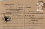 Tarjeta, RAVITAILLEMENT, La Roche Derrien  1946, Timbre Service , Abasteciment - Briefe U. Dokumente