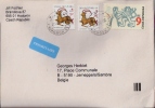 TCHEQUIE:Enveloppe Envoyée En Belgique.Affrancfie Avec 3 Timbres:1:Animal Fantastique(2)+Technique. Lion(1). - Altri & Non Classificati