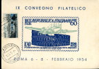 ROMA IX CONVEGNO FILATELICO 1954 ANN SPEC - Bourses & Salons De Collections