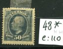 SVERIGE 50 öre     Yv.48*   Dent 14    Cote 110 E  Good Centering Bien Centré - Neufs