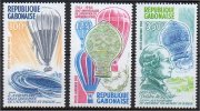 GABON - 1983 - 200° ANN. DEL PRIMO VOLO UMANO - YT 256/258 MI 867/869 ** MNH - Mongolfiere