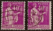 FRANCE 1933  Type Paix  40c Lilas  YT N° 281 Type 1 Et 2 Oblitérés - Oblitérés