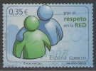 ESPAÑA. SELLO USADO AÑO 2011. SERIE VALORES CIVICOS. RESPETO EN LA RED - Used Stamps
