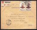 LETTRE  ANCIENNE DES COLONIES- MADAGASCAR- RECOMMANDÉE PAR AVION POUR LYON-  CAD DE TSIVORY 1954- - Storia Postale