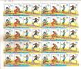 Error, Yellow Colour Shifted, Full Sheet, Setenant Stamps,badminton,tiger,boxing,wild Cat,commonwealth Youth Games,india - Abarten Und Kuriositäten