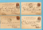 1887/90 Stationery Post Cards To Portugal (3 W/private Business Cancels). Lot Of 4 Postal GREAT BRITAIN & IRELAND - Entiers Postaux