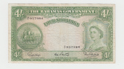 Bahamas 4 Shillings 1953 VF Crisp RARE Banknote P 13b 13 B - Bahama's