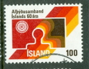 Iceland 1976 100k Federation Emblem Issue #495 - Usati