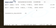 Silja Line - Wasa Queen - Boarding Card Two Ways Ticket For Ferry Ship - Andere & Zonder Classificatie