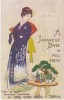 Japan Bride Ceremony, Taro Ando Artist Signed View C1900s/10s Vintage Postcard - Marriages