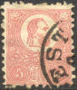 Hungary #3 Used 5k Red From 1871 - Used Stamps