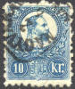 Hungary #10 XF Used 10k Deep Blue Franz Josef I From 1871-72 - Oblitérés