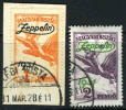 Hungary C24-25 Used Zeppelin Airmail Set From 1931 - Oblitérés