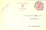 Belgique Carte-postale 128 I FN -10% 1946 Ob Quaregnon Vers La Louvière 18 Mars 1947 Repiquée Charbonnages Rieu-du-Coeur - Postcards 1934-1951