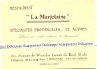 UCCLE-CARTE PUBLICITAIRE-RESTAURANT LA MARJOLAINE - Ukkel - Uccle