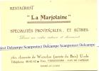 UCCLE-CARTE PUBLICITAIRE-RESTAURANT LA MARJOLAINE - Uccle - Ukkel