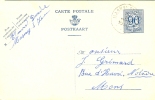 België Belgique Carte-postale 142 I FN 1951 Obl. Masnuy Saint Jean Cachet à Points Vers Mons 20 Février 1952 - Postkarten 1951-..