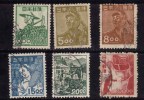 Japon 1948-1949 N°Y.T. ;  392,394,397,398,399 Et 401 Obl. - Gebraucht