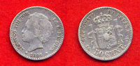 ESPAGNE - ESPAÑA - SPAIN - ALPHONSE XIII - ALFONSO XIII - 50 CENTIMOS  1894 - Andere & Zonder Classificatie