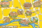 Map Of : STRATFORD-UPON-AVON - TBE, Carte Neuve, 2 Scans - Stratford Upon Avon