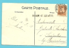 108 Op Kaart Met Cirkelstempel MARIEMBOURG Met Naamstempel (Griffe D´Origine ) RHODE-ST-GENESE - Lineari