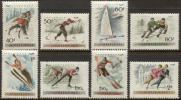 Hungary C158-65 Mint Hinged Airmail Set From 1955 (Winter Sports) - Nuevos