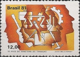 BRAZIL - 50 YEARS OF LABOR MINISTRY 1981 - MNH - Unused Stamps