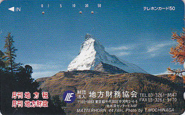 Télécarte Japon / 110-016 - SUISSE Montagne MATTERHORN - Mountain Japan Phonecard Switzerland Schweiz - Site 69 - Bergen