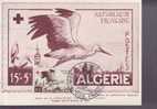 ALGERIE CARTE MAXIMUM NUM.YVERT 344 CROIX ROUGE CIGOGNE - Cartes-maximum