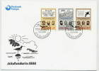 FAEROE ISLANDS 1988 National Movement Set On FDC.  Michel 172-74 - Faeroër