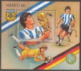 Gvinea Football Soccer FIFA World Cup Mexico 1986 Maradona Champion Block MNH - 1986 – Mexiko