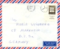 Israel 1967 Cover By Airmail To Germany Franked With Stamp 0,40 Sheqel Of Issue Town Emblems Corner Of Sheet With Tab - Covers & Documents