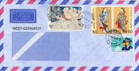 Japan 1979 Cover By Airmail From Yokohama To Germany  Multifranked (Wrestling, Standing Beauties, Quarantine System) - Storia Postale