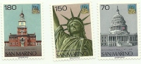 1976 - San Marino 963/65 Bicentenario USA    +++++++++ - Us Independence