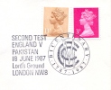 Great Britain 1987 Handstamp On Cover Cricket Pakistan V England Second Test - Cricket