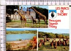 Château De THOIRY En YVELINES  - Les Parcs De Thoiry  -    3 Vues  Girafes - Singes -   Léopard - Thoiry