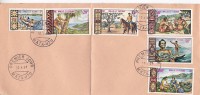 WALLIS ET FUTUNA 1ER JOUR  MATA-UTU 1969 N° 174 ET AERIENS N° 33 A 37  Avec Pli Au Milieu Lettre Rectangle - Briefe U. Dokumente