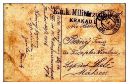 POLAND Postcard Military Censor Krakau 1 1916 - ...-1860 Préphilatélie