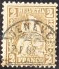 Schweiz 1882-01-02 Zu#44 Gestempelt Genève Faserpapier Sitzende Helvetia - Usati