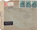 4373# HONGRIE LETTRE RECOMMANDEE PAR AVION LEGIPOSTA CENSURE ALLEMANDE BUDAPEST 1943 MAGYARORSZÁG CANNES ALPES MARITIMES - Postmark Collection