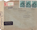 4373# HONGRIE LETTRE RECOMMANDEE PAR AVION LEGIPOSTA CENSURE ALLEMANDE BUDAPEST 1943 MAGYARORSZÁG CANNES ALPES MARITIMES - Marcofilie