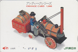 Carte Orange Japon - Jeu Série Jouet Ancien - Train Locomotive à Vapeur - Japan JR TOY Prepaid Card - Zug Spielzeug 02 - Games