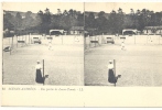 CARTE STEREO SCOPIQUES )) SCENES ANIMEES  LL  18  UNE PARTIE DE LAWN TENNIS   ANIMEE - Cartoline Stereoscopiche