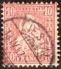 Schweiz 1882-04-18 Gestempelt Liestal 10 Rp. Sitzende Helvetia Faserpapier - Oblitérés