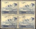 Schweiz Flugpost 1941 Zu#FP34 Mi#394 Viererblock Mit Zentrumsstempel - Usati